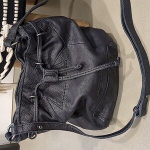 Liebeskind Leather Bucket Drawstring Crossbody Bag - Black